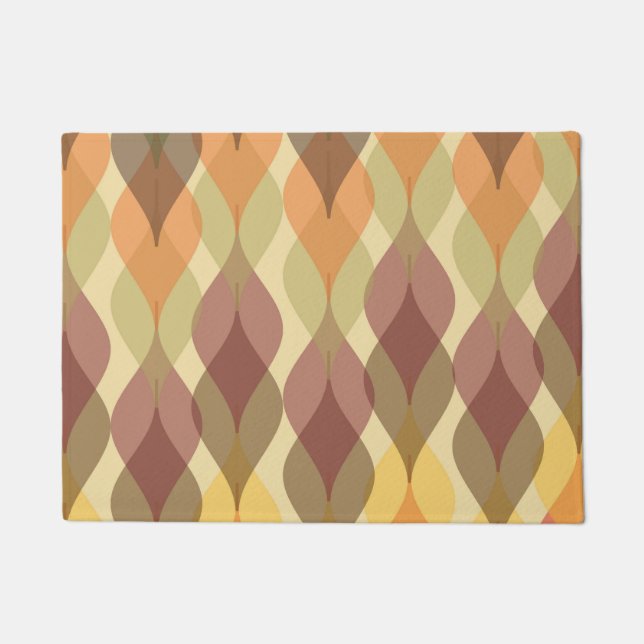 Midcentury Modern Flames Art Doormat (Front)