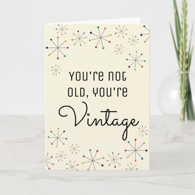 Midcentury Modern Funny Vintage Birthday Card (Front)