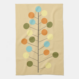 Midcentury modern geometric tree shape tea towel