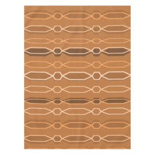 Midcentury Modern Hexagon Columns Orange Tablecloth