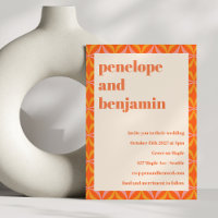 MidCentury Modern Orange Typography Wedding 