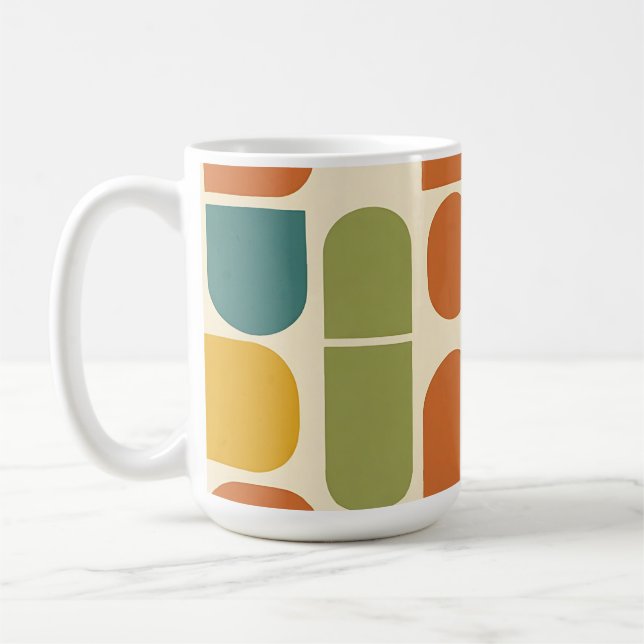 Midcentury Modern Organic Shapes Pattern Coffee Mug (Left)