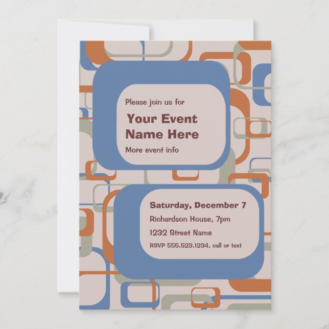 Midcentury Modern Party or Event Invitation (Front)