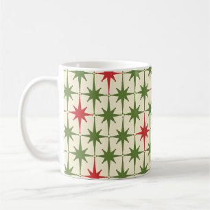 Midcentury Modern Retro Christmas Starbursts Coffee Mug