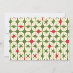 Midcentury Modern Retro Christmas Starbursts Holiday Card