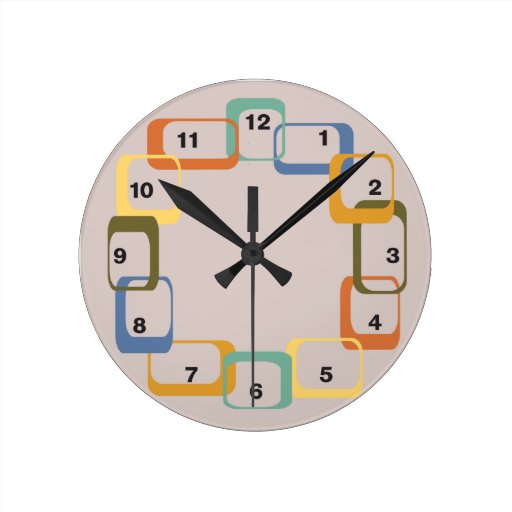 Image of Midcentury Modern Retro Shapes Clock