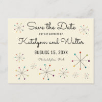 Midcentury Modern Retro Vintage Save the Date