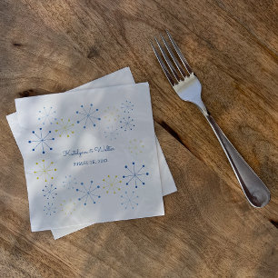 Midcentury Modern Retro Vintage Style Wedding Napkin