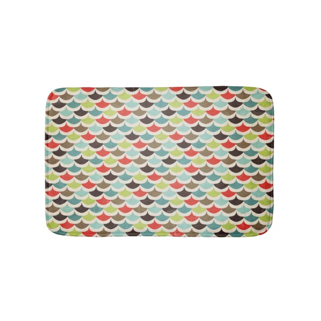 Midcentury modern scallops bath mat (Front)
