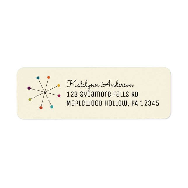 Midcentury Modern Style Retro Return Address (Front)