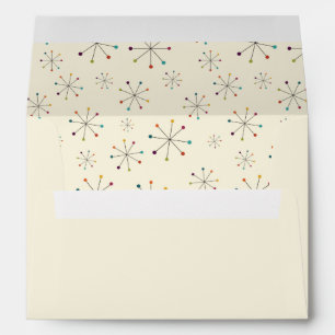 Midcentury Modern Style Retro Wedding Envelope