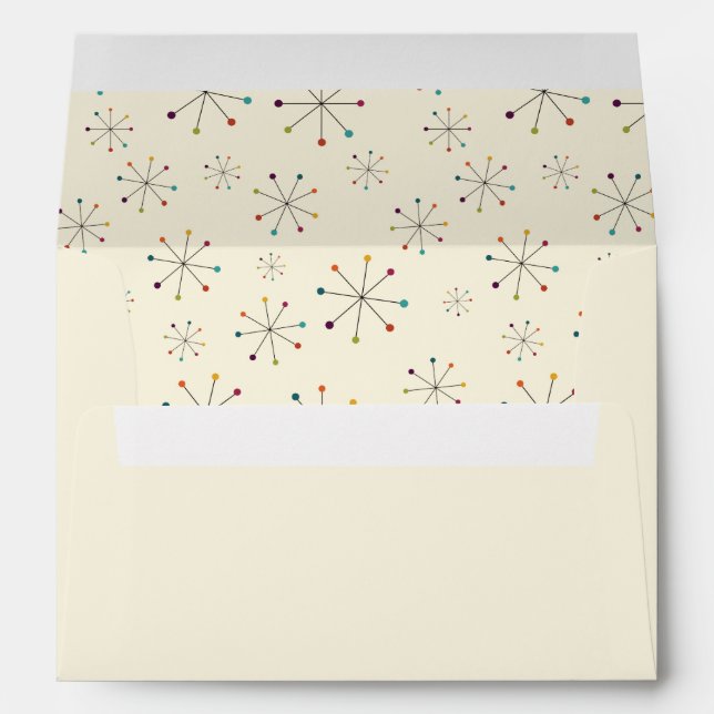 Midcentury Modern Style Retro Wedding Envelope (Back (Bottom))