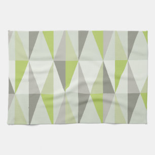 MidCentury Modern Triangles Chartreuse Tea Towel