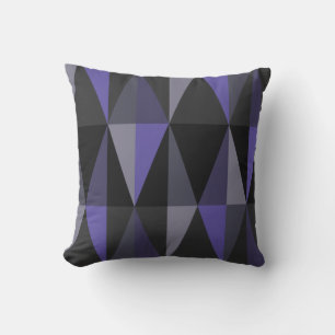 MidCentury Modern Triangles Dark Indigo Cushion