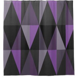 MidCentury Modern Triangles Dark Violet Shower Curtain
