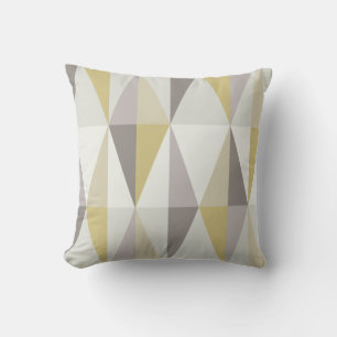 MidCentury Modern Triangles Gold Cushion