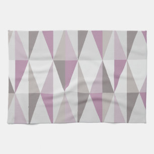 MidCentury Modern Triangles Mauve Tea Towel
