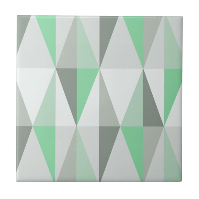 MidCentury Modern Triangles Mint Tile (Front)