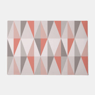 MidCentury Modern Triangles Salmon Pink Doormat