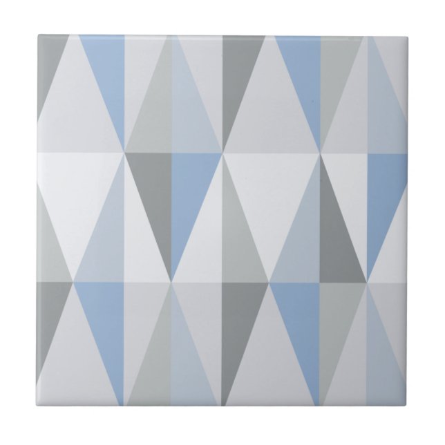 MidCentury Modern Triangles Sky Blue Tile (Front)