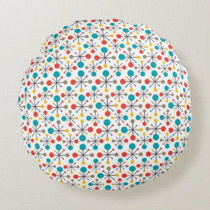 MidCentury Modern Vintage Retro Abstract Art Round Cushion
