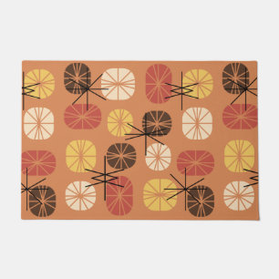 Midcentury Pattern Oblongs Autumn Orange Doormat