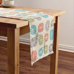 Midcentury Pattern Oblongs Colorful Multicolored Short Table Runner