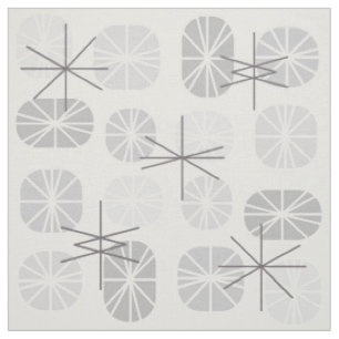 Midcentury Pattern Oblongs Light Grey Fabric
