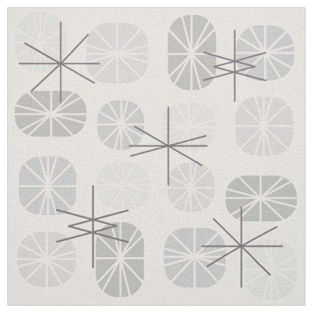 Midcentury Pattern Oblongs Light Grey Fabric (Swatch)