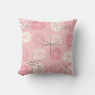 Midcentury Pattern Oblongs Pink Vanilla Cushion