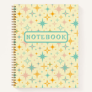Midcentury Retro Design Stars Notebook