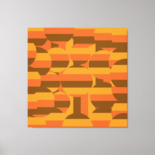 midcentury retro groovy 70s geometric art canvas print (Front)