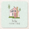 Midcentury Retro Pink House Address Label