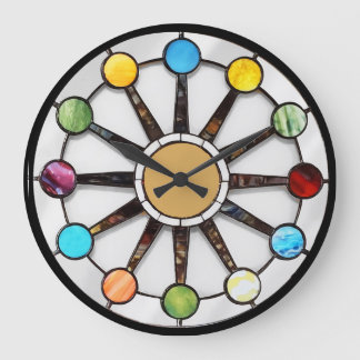 Midcentury stained glass clock