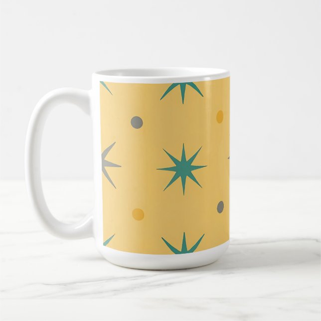 Midcentury Starburst Seamless Pattern Coffee Mug (Left)