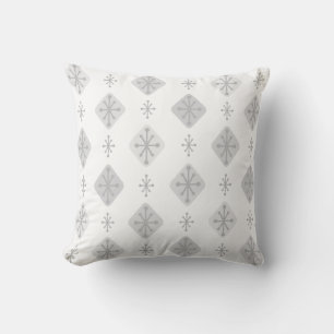Midcentury Starbursts Diamonds Light Grey Cushion