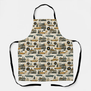 Midcentury Winter Road Trip Kitchen Style Apron