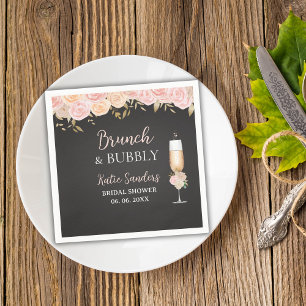 Midday Mimosa Bridal Shower Opulent Blooms Napkin