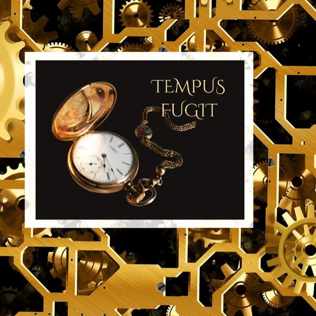 Middle 1800s Antique Gold Watch Tempus Fugit Postcard (Creator Uploaded)