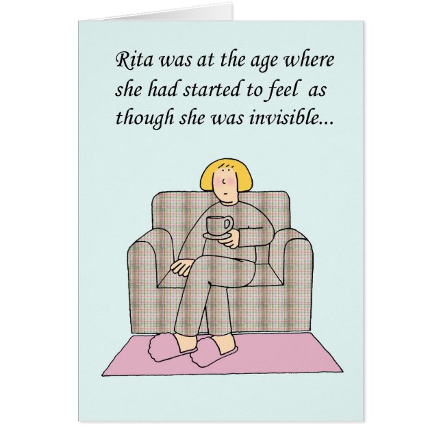 Middle Aged Invisible Woman Cartoon (Front)