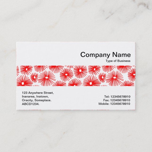 Middle Band - 101115 - Red on White Business Card (Front)