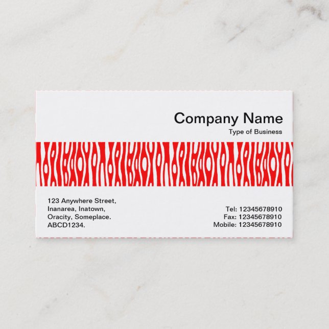 Middle Band - Abstract 280314 - Red Business Card (Front)