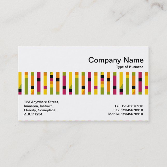 Middle Band - Abstract Stripes 170615 Business Card (Front)
