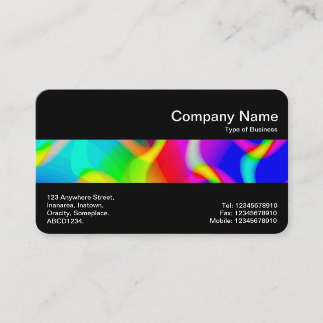 Middle Band (Black) - Colourful Abstract Business Card (Front)