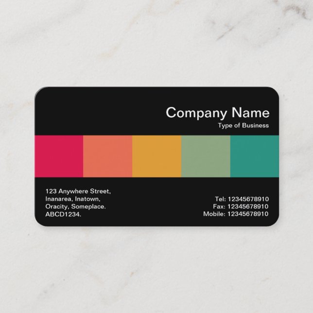Middle Band (Black) - Colours Business Card (Front)