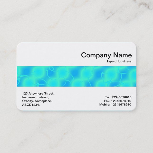 Middle Band - Blue and Cyan Abstract Business Card (Front)