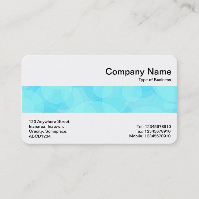 Middle Band - Blue Circles Abstract Business Card (Front)