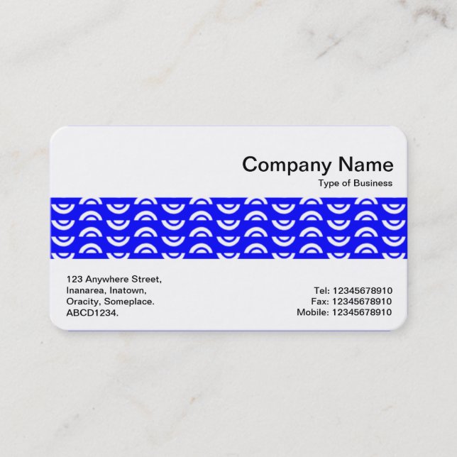Middle Band - Blue Geometric Abstract Business Card (Front)