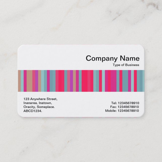 Middle Band - Colour Stripe Abstract Business Card (Front)