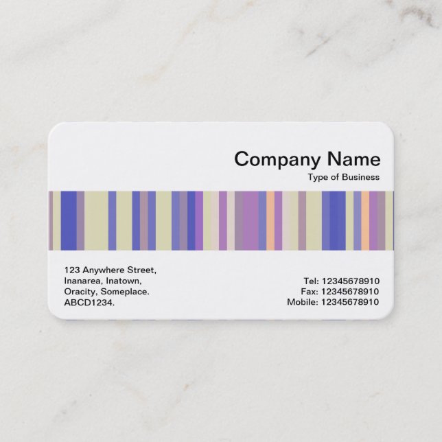 Middle Band - Colour Stripe Abstract Business Card (Front)